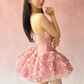 Cute Strapless Flower Short Prom Dress Back to School Outfits Homecoming Dress Sweet 16 Dress Party Dress  D2199
