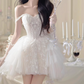 Beauty Sweetheart Neckline Tulle Pleated Short Prom Dress Back to School Outfits Homecoming Dress Sweet 16 Dress Party Dress  D2201
