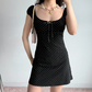 Casual A Line Puffed Sleeves Short Skirt Women Teeage Girl Summer Dress  D2208