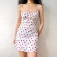 Cute Spaghetti Straps Lace up Print Strawberry Short Skirt Women Teenage Girl Summer Date Dress  D2209