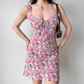 Vacation A Line Spaghetti Straps Print Short Skirt Women Teenage Girl Summer Date Dress  D2211