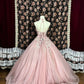 Sweet Halter Appliques Beading Tulle Ball Gown Long Prom Dress Evening Dress    D2231