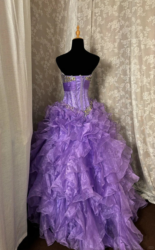 Gorgeous Sweetheart Neckline Sequins Ruffle Ball Gown Long Prom Dress Evening Dress Gala Dress  D2236