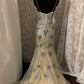 Elegant Spaghetti Straps Sequins Pearl Long Prom Dress Evening Dress Gala Dress D2237