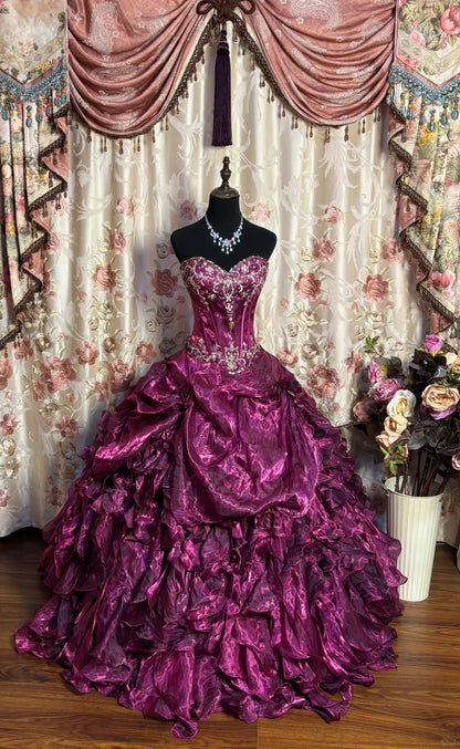 Gorgeous Ball Gown Sweetheart Crystal Long Prom Dress Evening Dress Gala Dress D2238