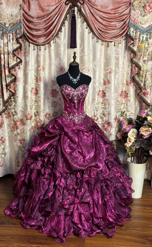 Gorgeous Ball Gown Sweetheart Crystal Long Prom Dress Evening Dress Gala Dress D2238