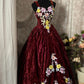 Gorgeous Prom Dress Straps Embroidered Velvet Dancing Dress Evening Dress Gala Dress D2241