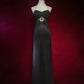 Elegant Black Prom Dress Spaghetti Straps Backless Crystal Gala Dress Evening Dress Dancing Dress     D2249