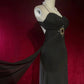 Elegant Black Prom Dress Spaghetti Straps Backless Crystal Gala Dress Evening Dress Dancing Dress     D2249