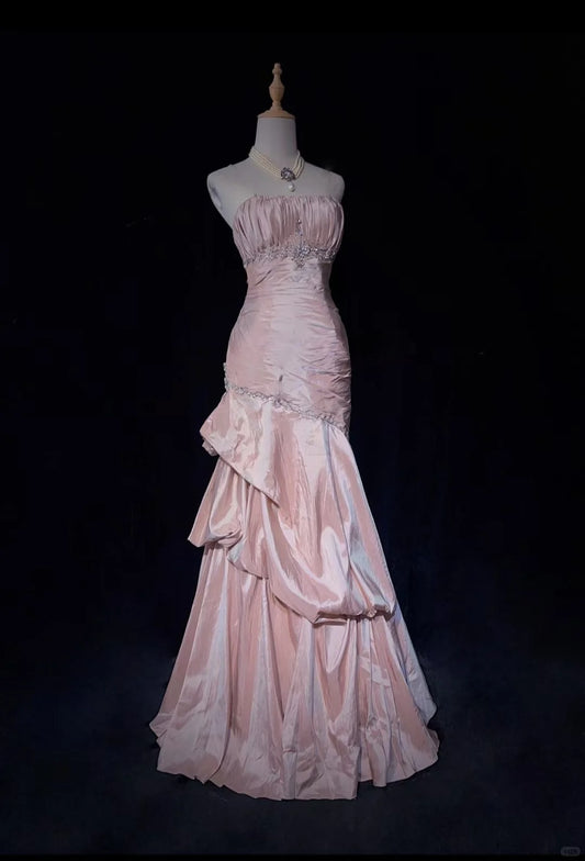 Sweet Prom Dress Strapless Crystal Pleated Gala Dress Evening Dress Customized Dress    D2251
