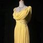 Elegant Prom Dress Asymmetrical Neck Sequins Pleated Gala Dress Evening Dress Customized Dress    D2252