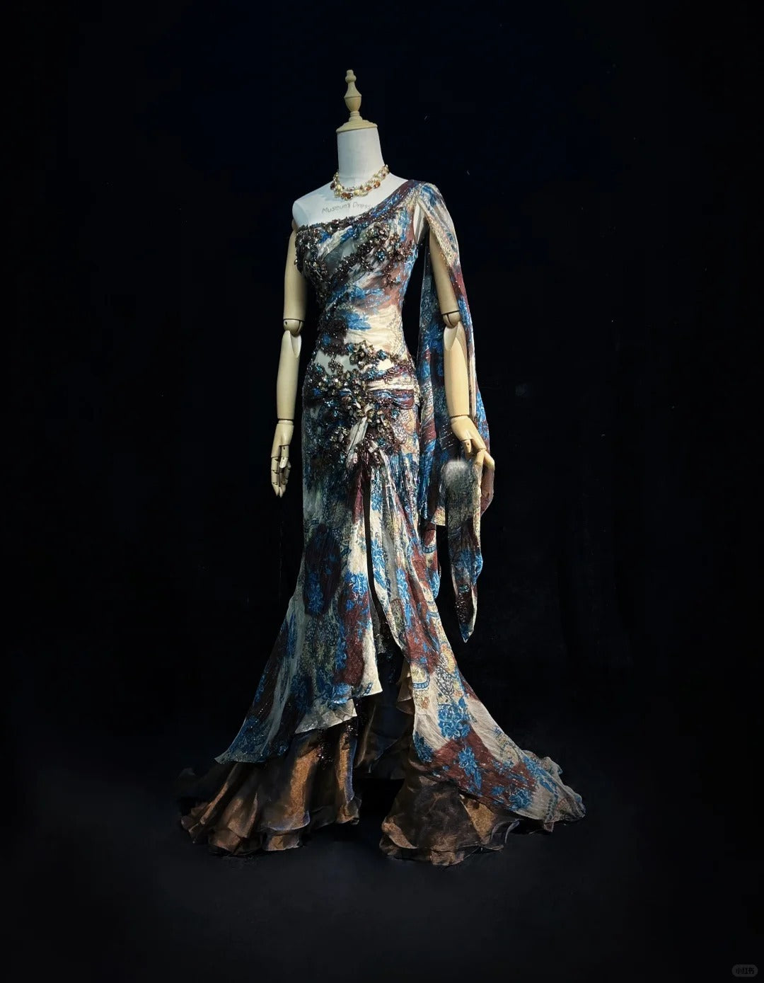 Enigmatic Prom Dress Asymmetrical Sleeve Vintage Sequin Gala Dress Evening Dress Customized Dress    D2253