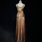 Shiny Prom Dress Spaghetti Straps Sequins Crystal Pleated Gala Dress Evening Dress Customized Dress D2256
