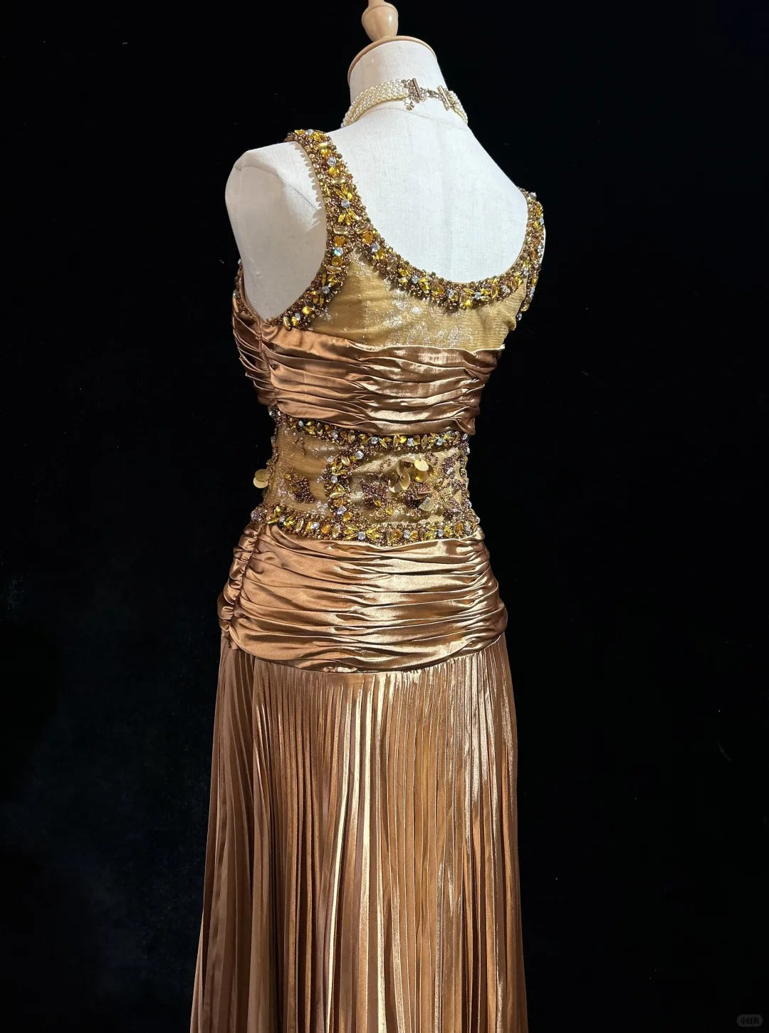 Shiny Prom Dress Spaghetti Straps Sequins Crystal Pleated Gala Dress Evening Dress Customized Dress D2256