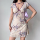 Pretty Women Dress A Line V-neck Print Short Skirt Summer Seaside Dress Teenage Girl Date Dress  D2261