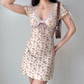 Sweet Women Dress V-neck Lace Print Floral Short Skirt Women Teenage Girl Dress Date Dress  D2272