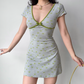 Vacation Summer Dress A Line V-neckShort Skirt Women Teenage Girl Seaside Date Dress D2277