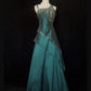 Formal Prom Dress Asymmetrical Straps Beading Tiered Evening Dress Gala Dress Business Dinner Dress D2292