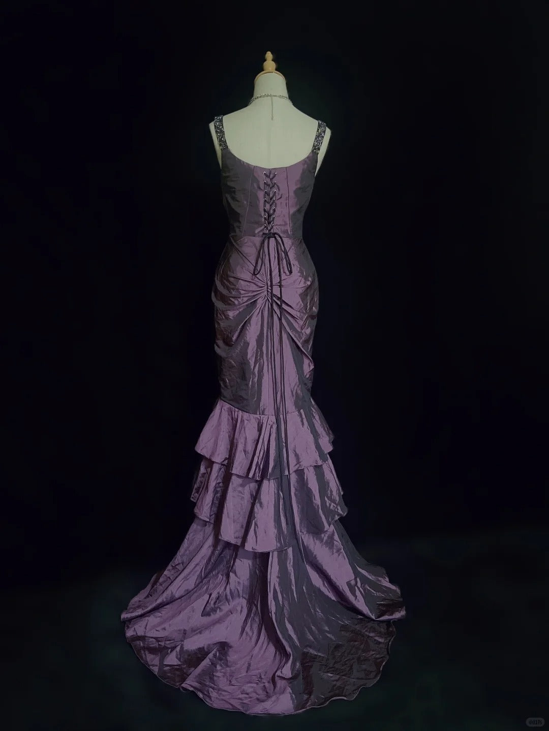 Elegant Prom Dress Spaghetti Straps Pleated Tiered Mermaid Dress Evening Dress Gala Dress D2293