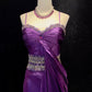 Charming Long Prom Dress Spaghetti Straps Sequins Pleated Evening Dress Gala Dress Business Dinner Dress D2296