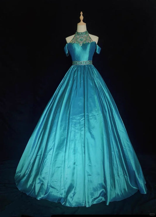 Robe de bal élégante, plissée, dos nu, robe de soirée, robe de gala, robe de dîner d'affaires, D2297