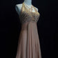 Charming Long Prom Dress Halter Pleated Evening Dress Gala Dress Business Dinner Dresses D2298