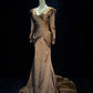 Elegant Prom Dress V-neck Pleated Floor Length Evening Dress Gala Dress Business Dinner Dress D2305