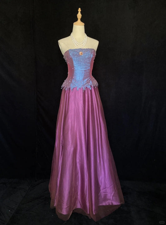 Beauty Prom Dress A Line Strapless Evening Dress Gala Dress Business Dinner Dress D2306