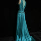 Gorgeous Prom Dress V-neck Pleated Beading Evening Dress Gala Dress Business Dinner Dress D2307