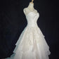Elegant Wedding Dress Spaghetti Straps Tiered Ruffle Wedding Dress Evening Dress Gala Dress  D2309