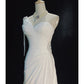 Elegant Wedding Dress Asymmetrical Neck Pleated Wedding Dress Evening Dress Gala Dress Prom Dress D2310