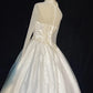 Elegant Wedding Dress Square Neck Pearl Wedding Dress Ball Gown Gala Dress Prom Dress D2311