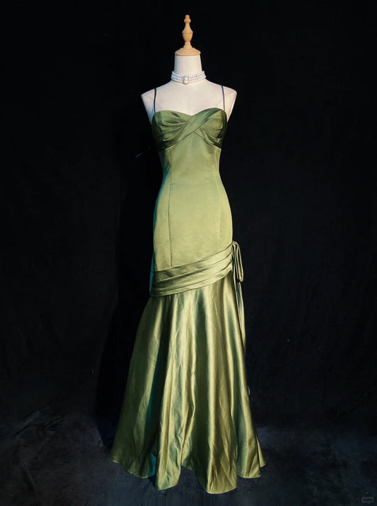 Pretty Prom Dress Spaghetti Straps Pleated Evening Dress Gala Dress Business Dinner Dress D2314