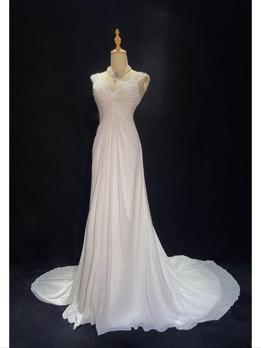 Charming Prom Dress V-neck Beading Pleated Gala Dress Business Dinner Dress Evening Dress D2318