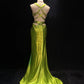 Charming Prom Dress V-neck Beading Split Gala Dress Business Dinner Dress Evening Dress Prom Gown D2320