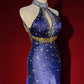 Sexy Prom Dress Halter Crystal Gala Dress Evening Dress Prom Gown Business Dinner Dress D2321