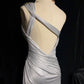Elegant Prom Dress One Shoulder Blackless Pleated Gala Dress Evening Dress Business Dinner Dress   D2325