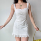 Casual Summer Dress Spaghetti Straps Ruffle Short Skirt Women Teenage Girl Dress Date Dress Vacation Dress D2331