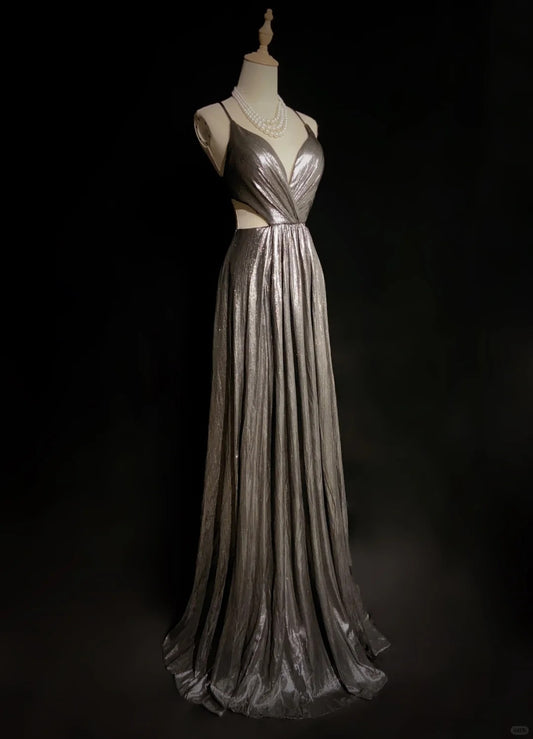 Sexy Prom Dress Spaghetti Straps Pleated Long Prom Dress Evening Dress Gala Dress Business Dinner Dress D2339