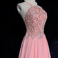 Cute Prom Dress Halter Crystal Backless Prom Gown Evening Dress Business Dinner Dress Gala Dress D2343