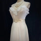Elegant Prom Dress Spaghetti Straps Ruffle Long Prom Gown Evening Dress Business Dinner Dress Gala Dress   D2346