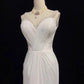 Elegant Prom Dress White Pleated Crystal Prom Gown Evening Dress Gala Dress Business Dinner Dress   D2347