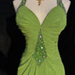 Charming Prom Dress Spaghetti Straps Pleated Backless Prom Gown Gala Dress Business Dinner Dress Evening Dress   D2350