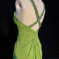 Charming Prom Dress Spaghetti Straps Pleated Backless Prom Gown Gala Dress Business Dinner Dress Evening Dress   D2350