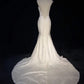 Minimalist Wedding Dress White Crew Neck Backless Mermaid Prom Gown Gala Dress Wedding Dress Evening Dress   D2354