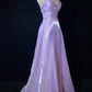 Elegant Prom Dress A Line V-neck Backless Crystal Prom Gown Gala Dress Business Dinner Dress Evening Dress  D2356