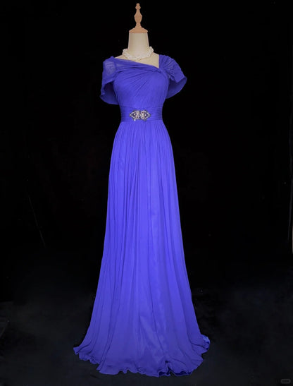 Beauty Prom Dress A Line Spaghetti Straps Pleated Prom Gown Business Dinner Dress Evening Dress Gala Dress  D2360