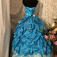 Elegant Ball Gown Strapless Pleated Flower Prom Dress Evening Dress Sweet 16 Dress Princess Dress  D2368