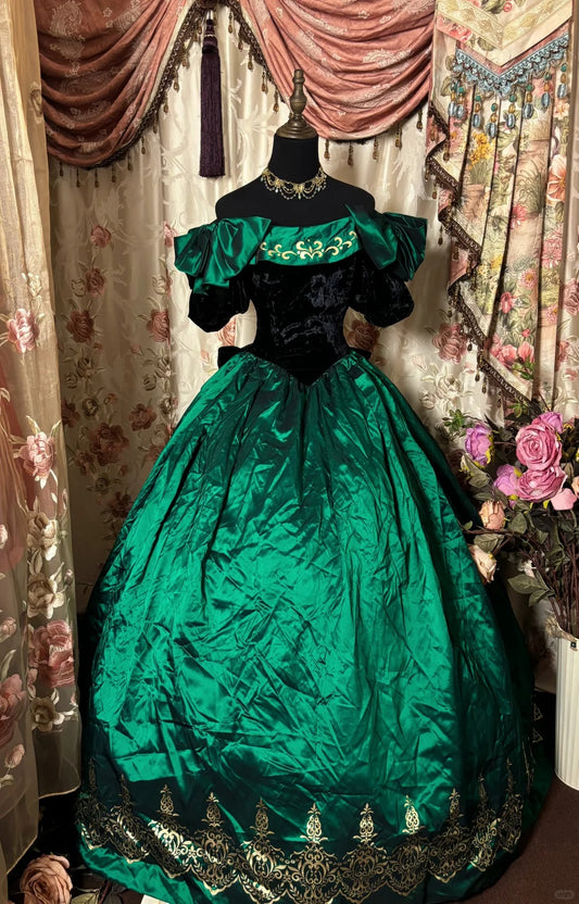Elegant Ball Gown Off Shoulder Print Prom Dress Evening Dress Dancing Dress Princess Dress   D2369