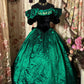 Elegant Ball Gown Off Shoulder Print Prom Dress Evening Dress Dancing Dress Princess Dress   D2369